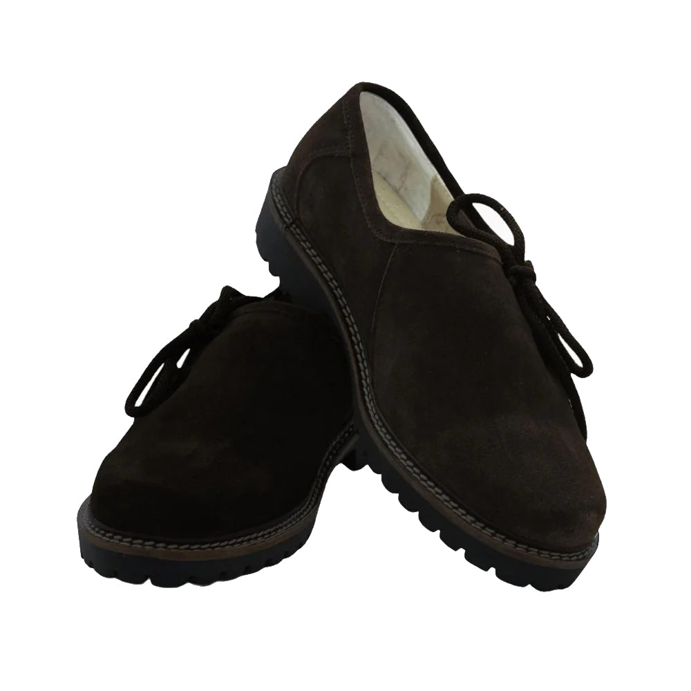 Bavarian Haferl Suede Shoes – Dark Brown