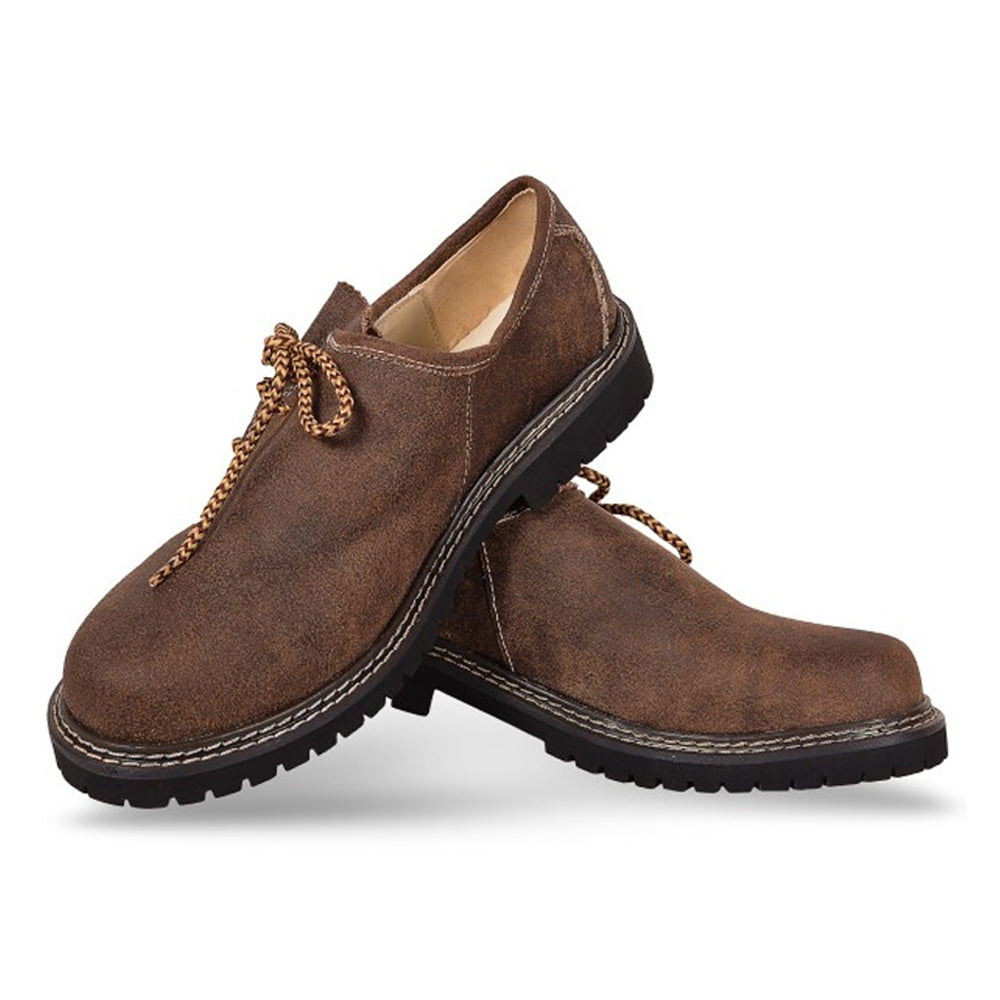 Bavarian Haferl Suede Shoes – Distressed Brown