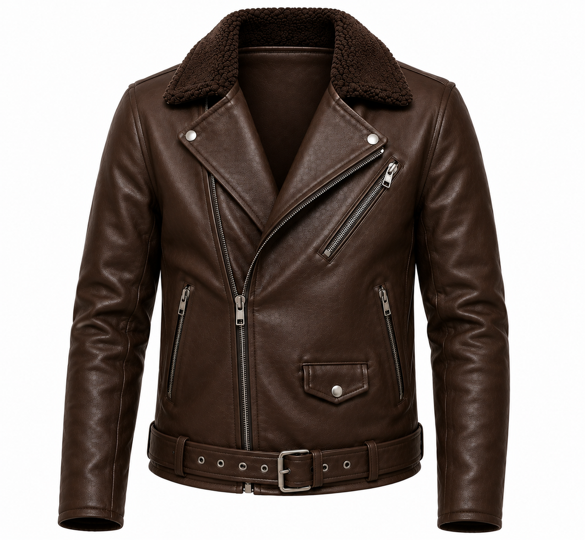 RASHA Collar Leather Biker Jacket