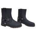 Classic Harness Biker Boots – Black