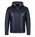 Rasha Hooded Leather Moto Jacket