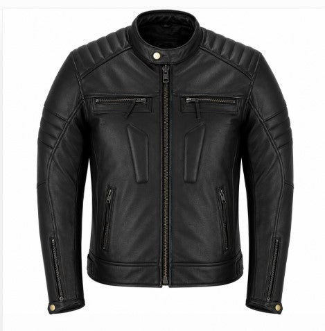 Rasha Quilted Panel Leather Biker Jacket