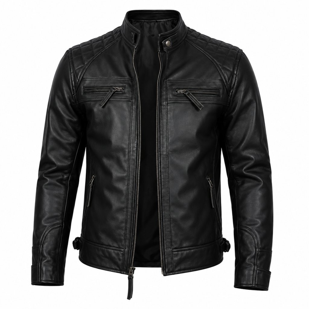 RASHA Vintage Quilted Moto Jacket