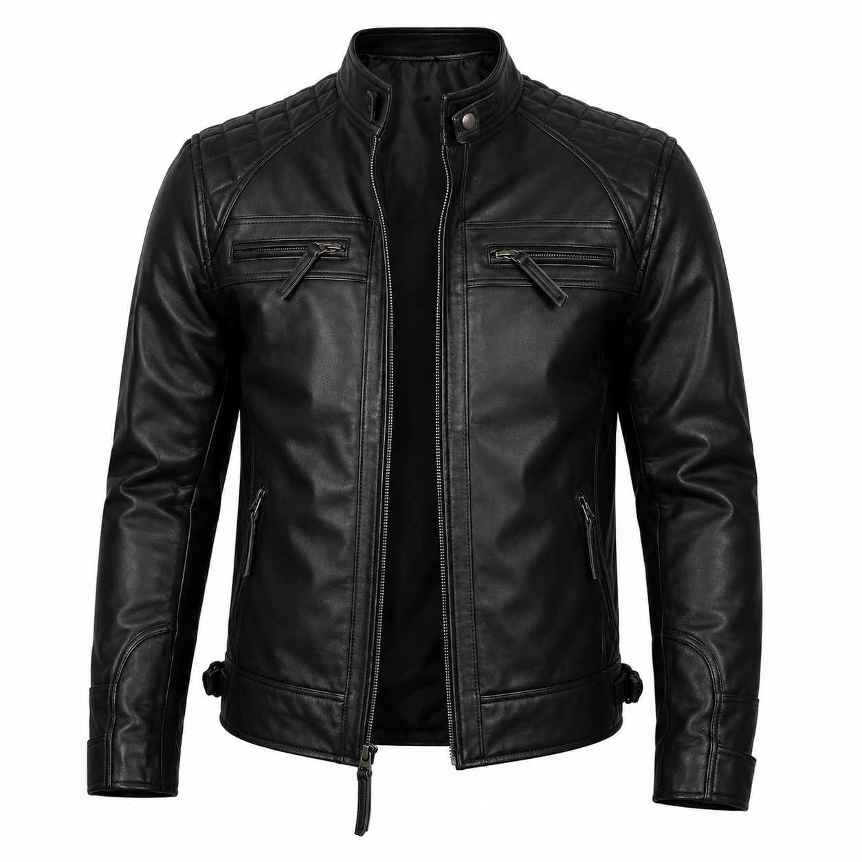 RASHA Vintage Quilted Moto Jacket