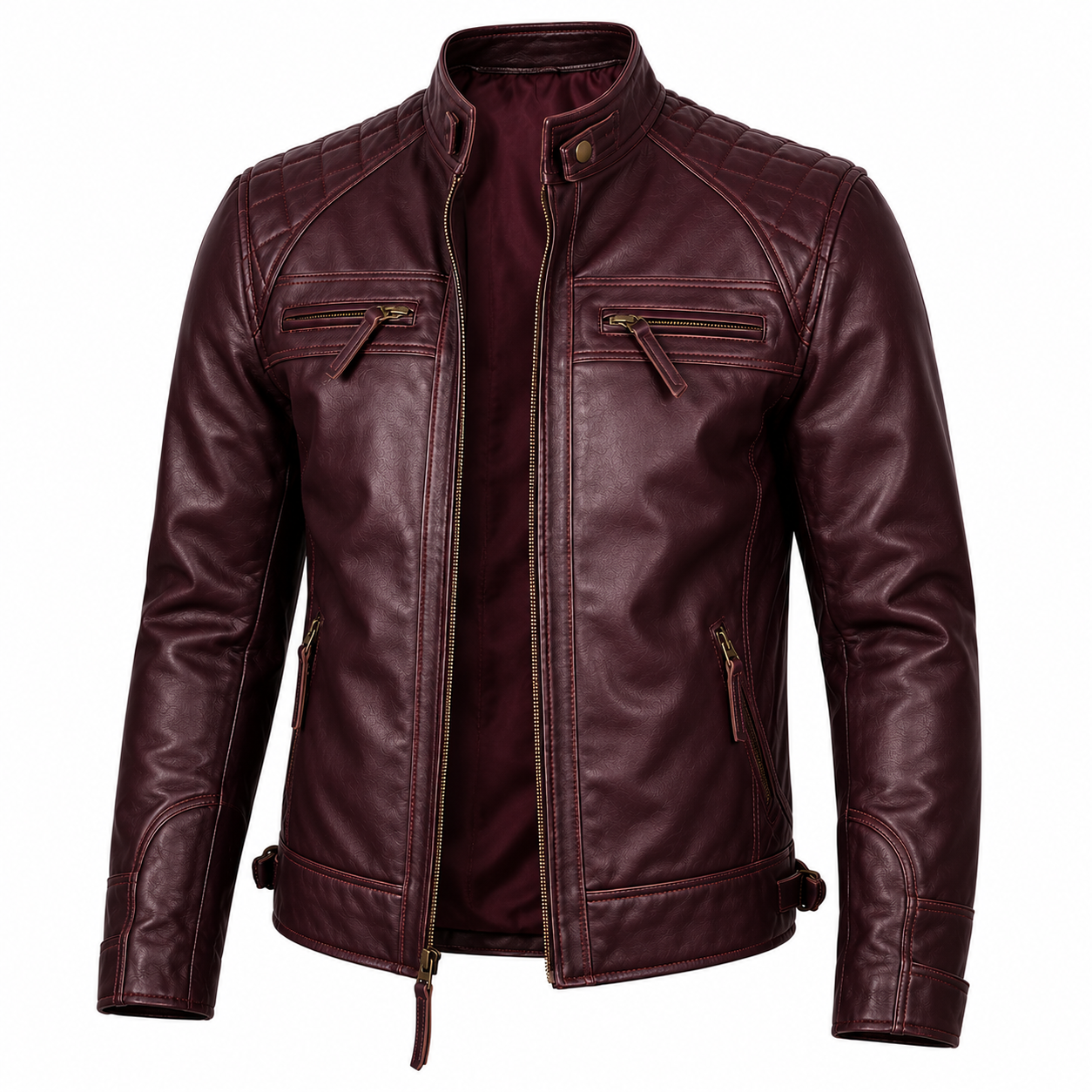 RASHA Vintage Quilted Moto Jacket