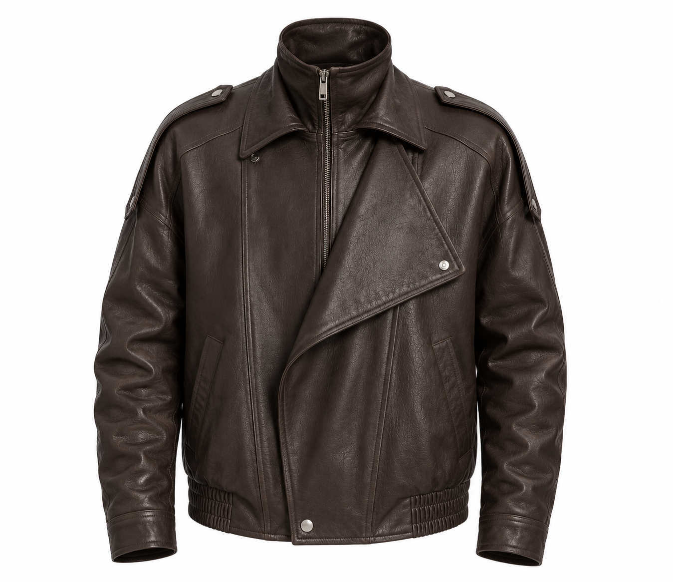 RASHA Oversized Leather Biker Jacket