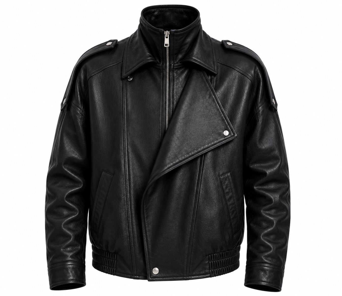 RASHA Oversized Leather Biker Jacket