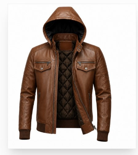 RASHA Hooded Moto Jacket