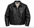 RASHA Contrast Collar Leather Jacket