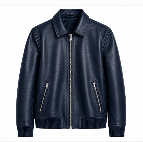 RASHA Classic Collar Leather Jacket