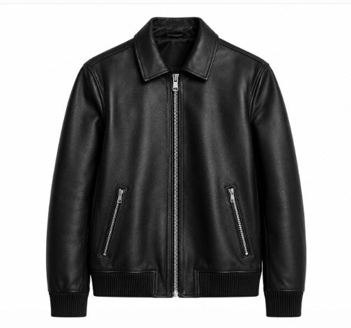 RASHA Classic Collar Leather Jacket