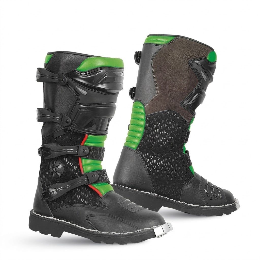 Adventure Off-Road Motocross Boots – Black/Green