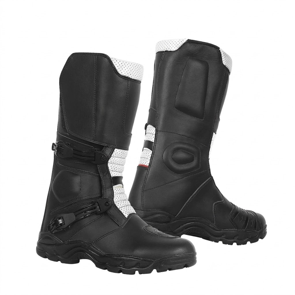 Adventure Off-Road Motocross Boots – Black/White Sport