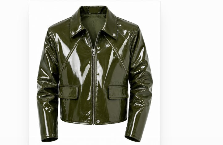 RASHA Patent Leather Cropped Jacket