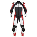 One-Piece Leather Racing Suit - Black/White/Red