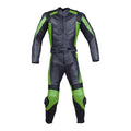 Two-Piece Leather Racing Suit - Black/Green