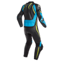 One-Piece Leather Racing Suit - Blue/black