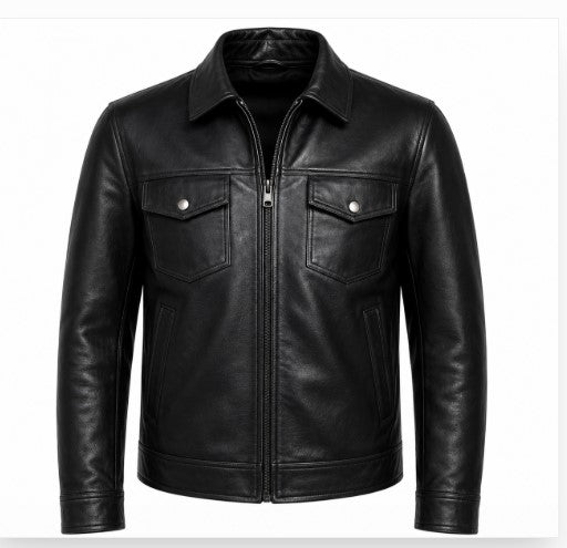 RASHA Trucker Leather Jacket