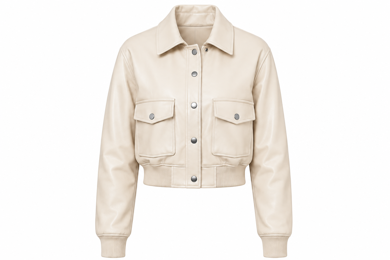 The Aviator Crop – women's cropped aviation-inspired leather jacket with wide notched lapel