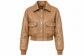 The Aviator Crop – women's cropped aviation-inspired leather jacket with wide notched lapel