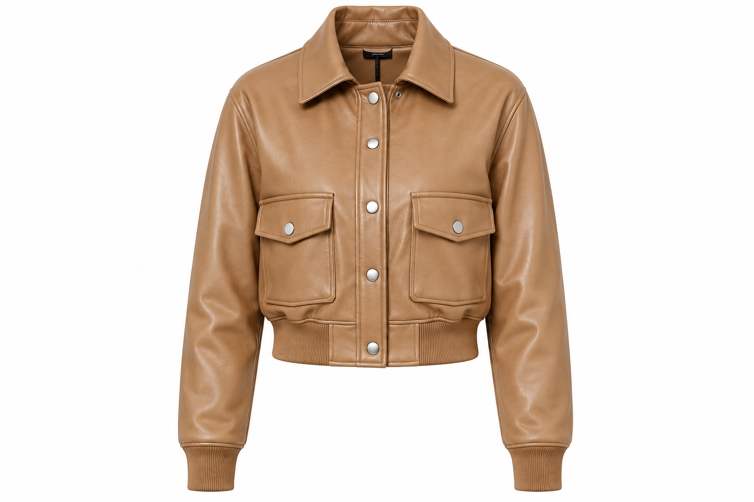 The Aviator Crop – women's cropped aviation-inspired leather jacket with wide notched lapel