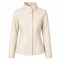 The Contour – women's structured leather jacket with high collar and princess-seam waist
