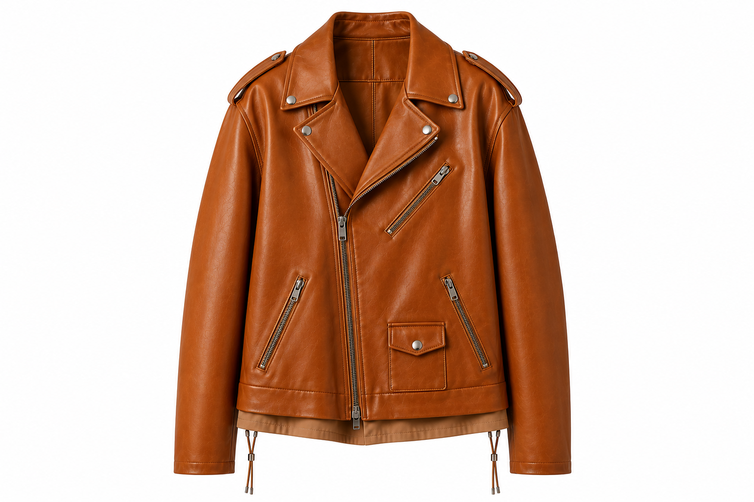 The Renegade – women's vintage-washed leather jacket with asymmetrical zip and shoulder epaulets