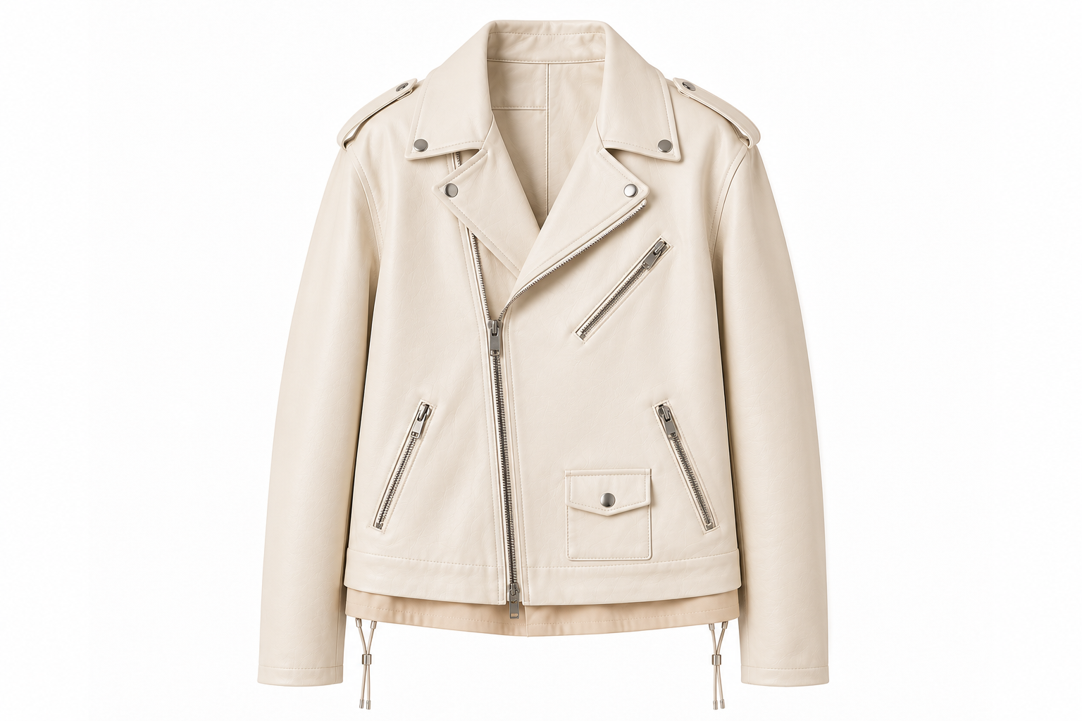 The Renegade – women's vintage-washed leather jacket with asymmetrical zip and shoulder epaulets