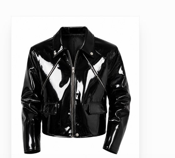 RASHA Patent Leather Cropped Jacket