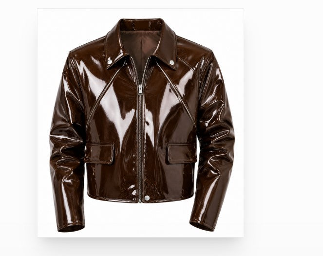 RASHA Patent Leather Cropped Jacket